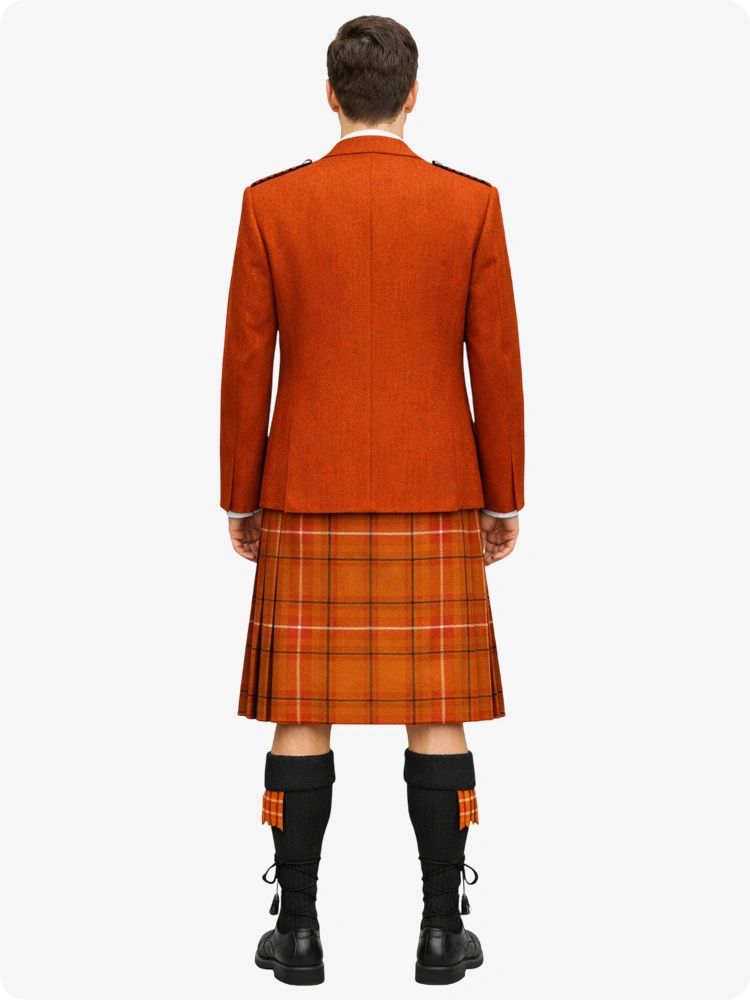 Kilt Tartan Australien avec veste Argyle orange roux