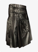 Black Cowhide Leather kilt