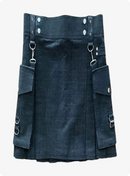 Black Denim kilt For Men