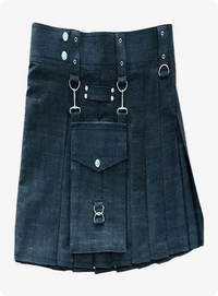 Black Denim kilt For Men