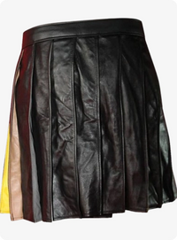 Black Fashion Leather Kilt