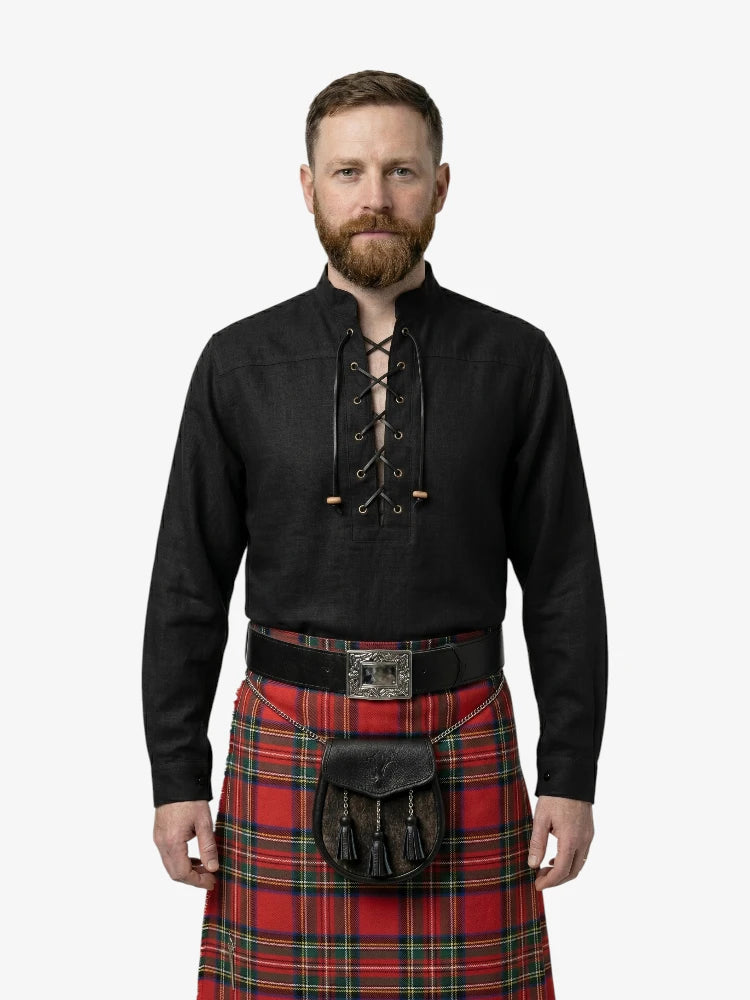 Chemise Ghillie noire sur mesure