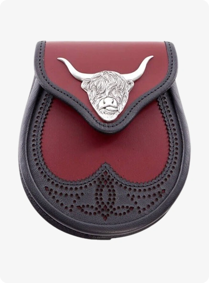 Handmade Black Matt Highland Leather Sporran