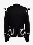 Black jacket with white accents on a white background