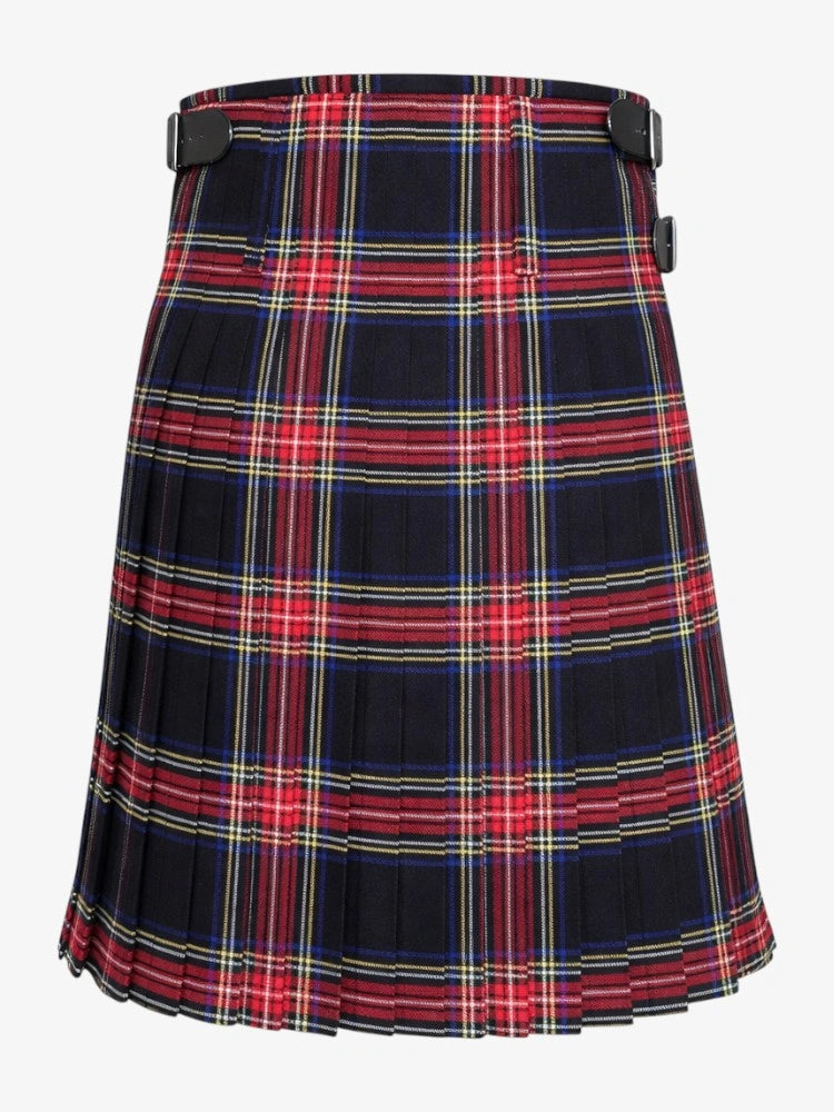 Black Stewart Tartan Kilt Back