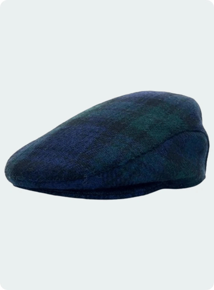 Chapeau Irish Black Watch Tartan fait main
