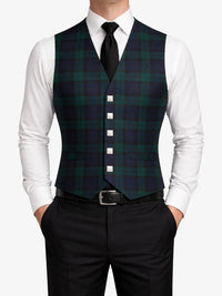 Black Watch Tartan Waistcoat Back