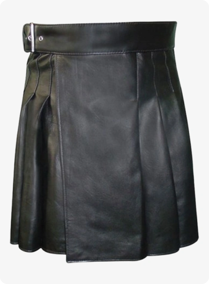 Kilt Cuir Noir Femme