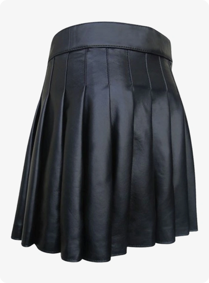 Kilt Cuir Noir Femme