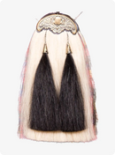 Black and White Horse Hair Sporran With Gold Cantle