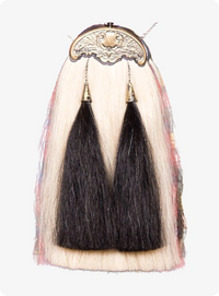 Black and White Horse Hair Sporran With Gold Cantle