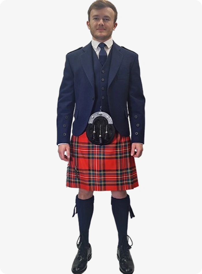 Tenue de Kilt de Mariage Argyle Bleu sur mesure
