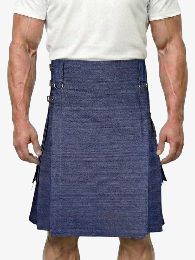 Jupe Denim Bleue Écossaise