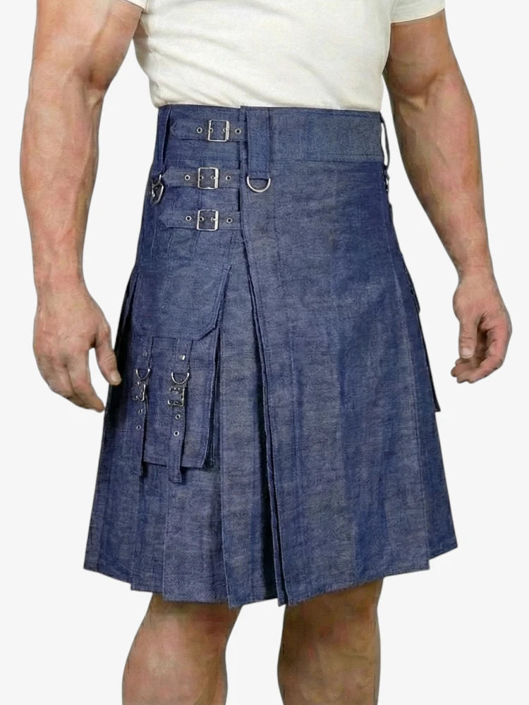 Jupe Denim Bleue Écossaise