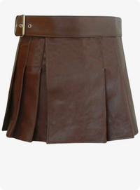 Brown Women's Leather Kilt