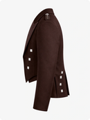 Brown coat with decorative buttons on a white background
