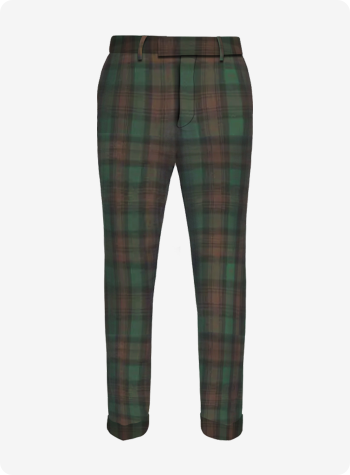 Custom Made Brown Watch Tartan Trouser