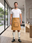 Camel Leather Utility Kilt Front Side
