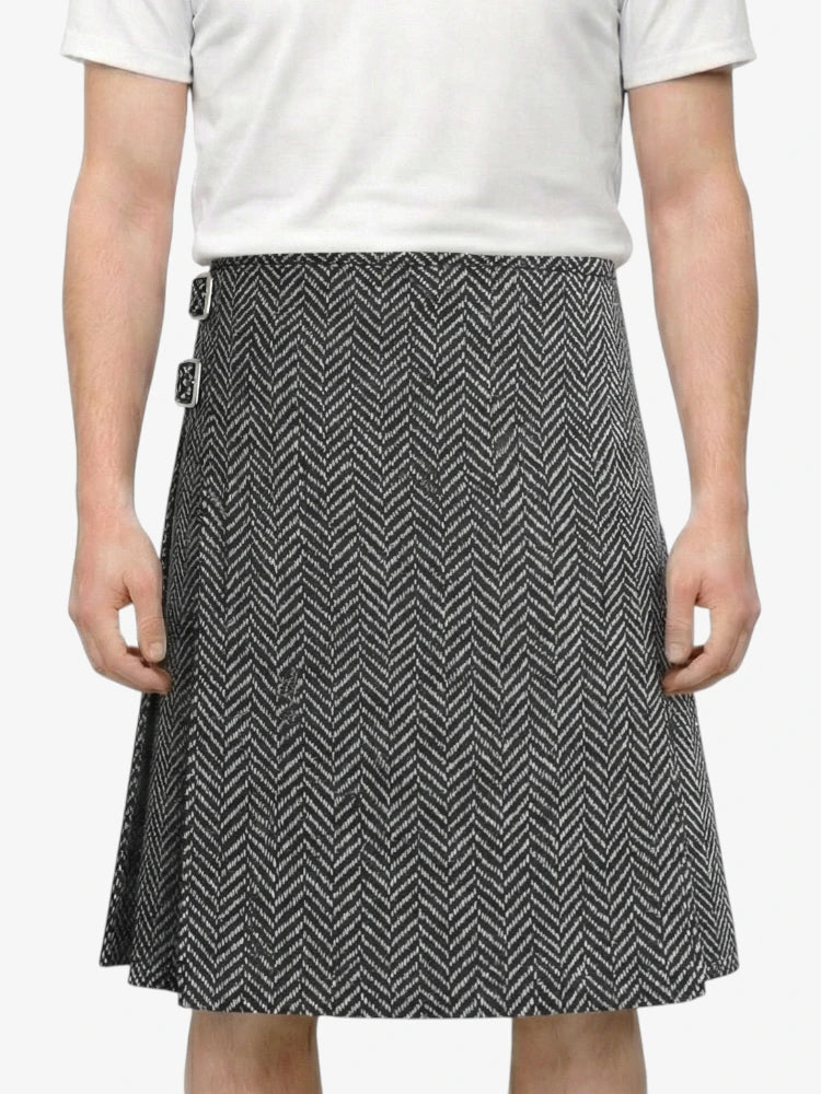 Casual Light Grey Tweed Kilt