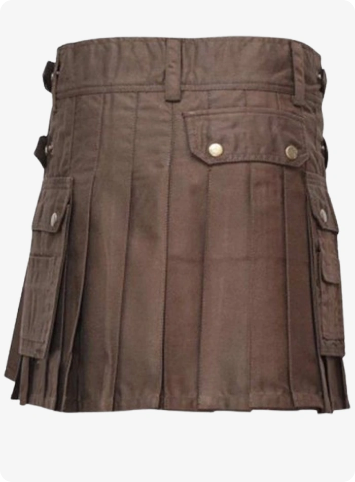 Kilt utilitaire brun chocolat femme sur mesure