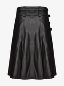 Cowhide Black Leather Gothic Kilt