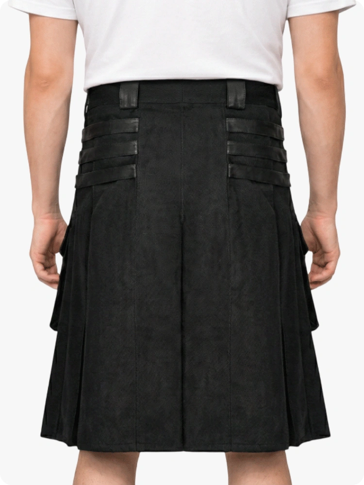 Kilt utilitaire gothique noir sur mesure