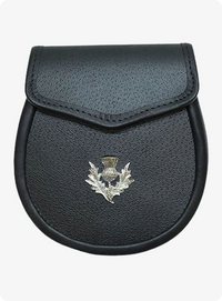 Custom Made Black Leather Kilt Sporran