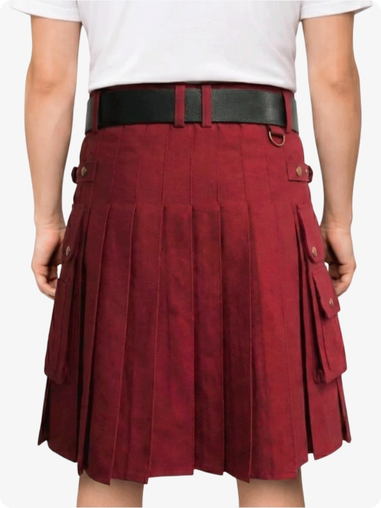 Kilt utilitaire classique bordeaux sur mesure