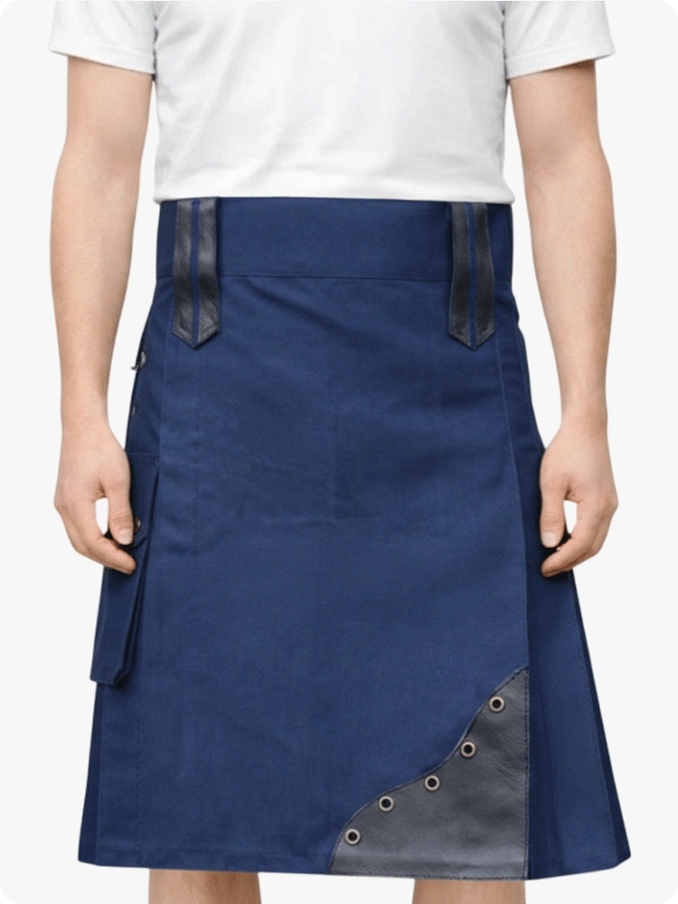 Kilt utilitaire bleu foncé sur mesure