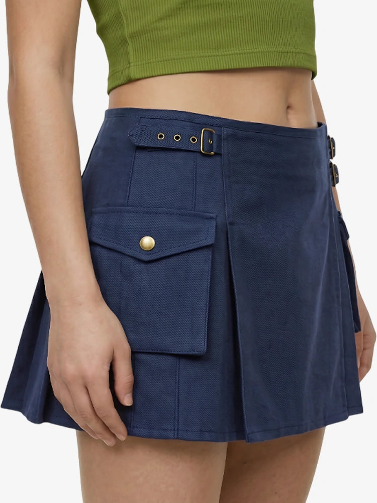Kilt Utility Bleu Foncé Sur Mesure pour Femme