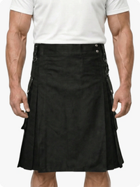 Gothic Fashion Black Utility kilt