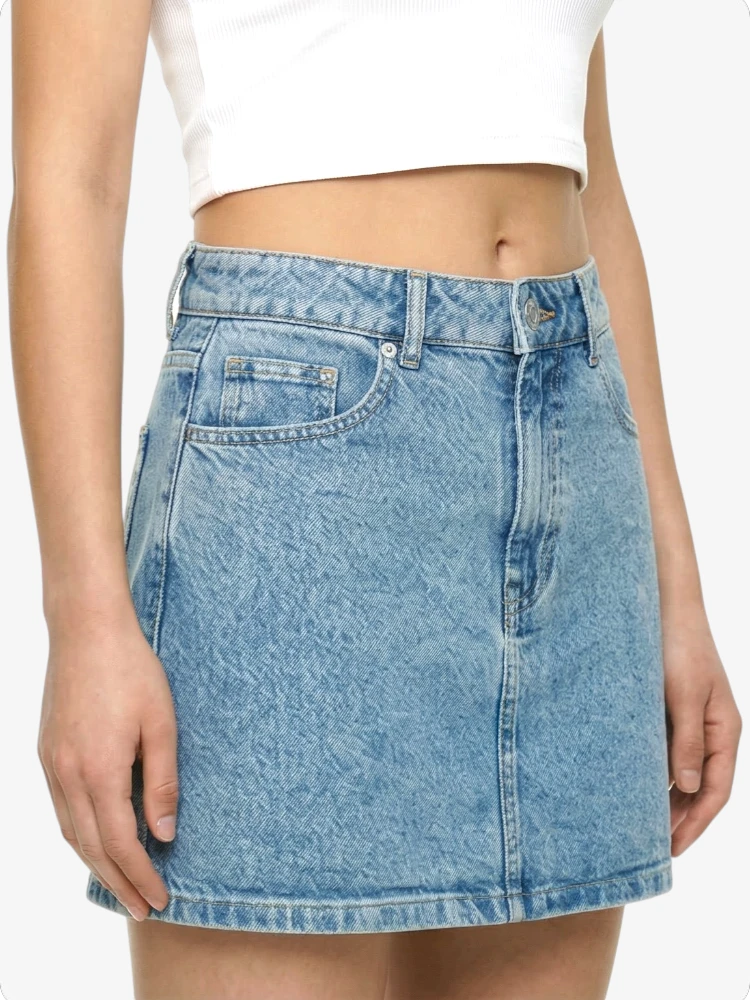 Jupe Denim Bleu Ciel Femme Haute Qualité