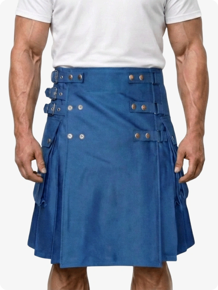 Custom Made Lustrous Cotton Utility Kilt