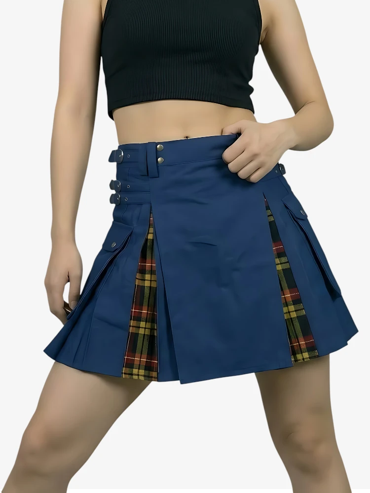 Kilt Hybride Utilitaire Femme Bleu Marine Sur Mesure