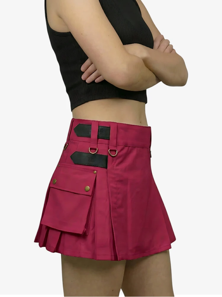Kilt Utility Rose Sur Mesure pour Femme