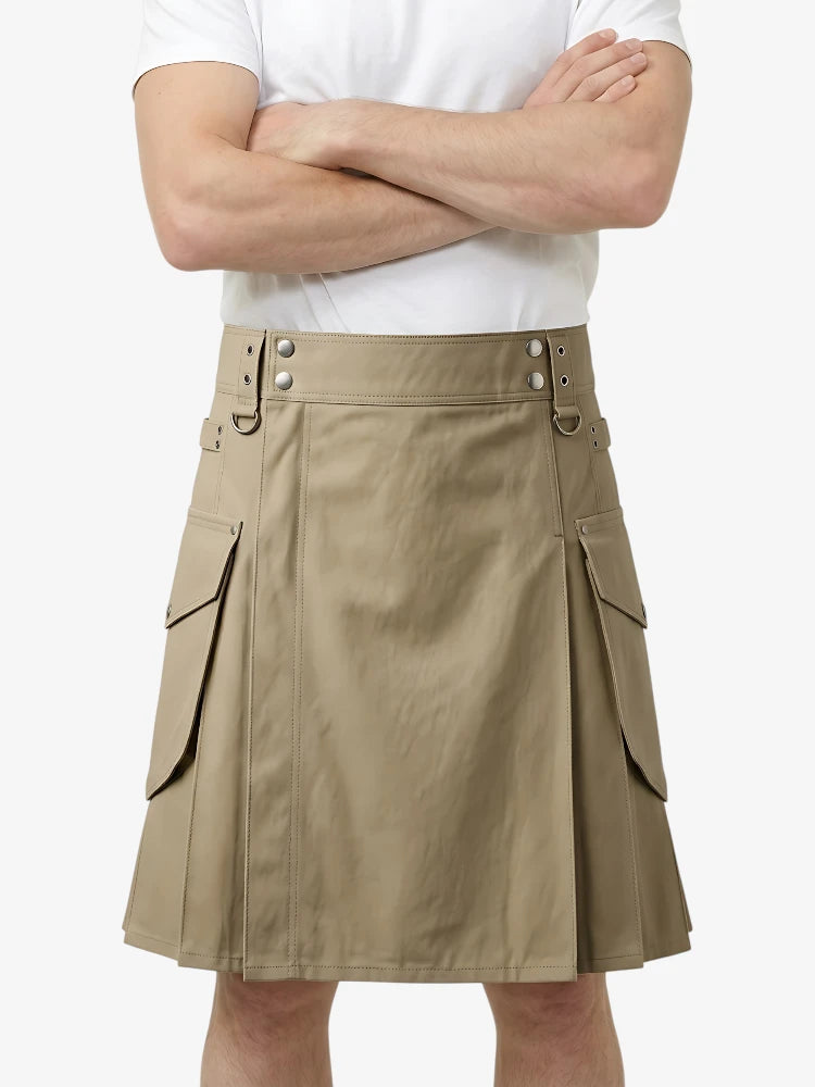 Kilt utilitaire premium kaki sur mesure