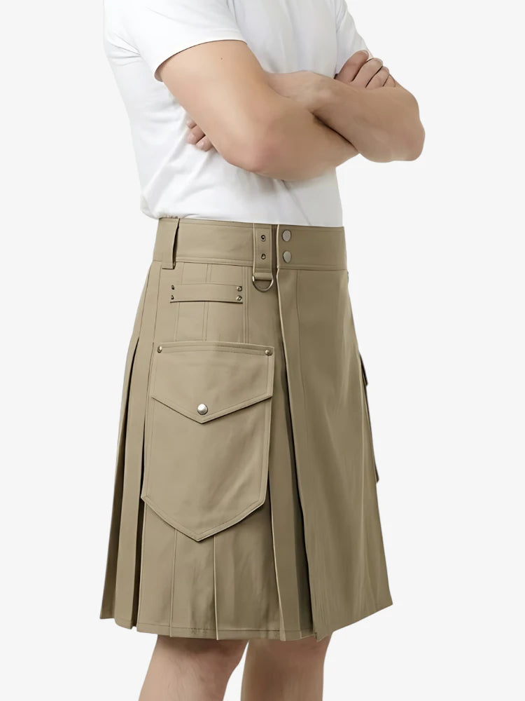 Kilt utilitaire premium kaki sur mesure