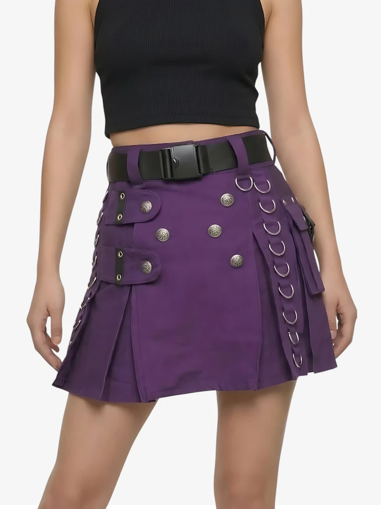 Mini Kilt violet femme sur mesure