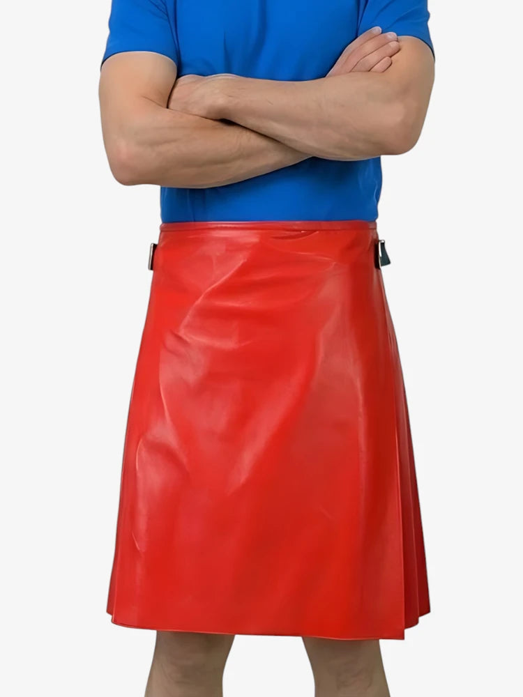 Kilt en cuir rouge sur mesure