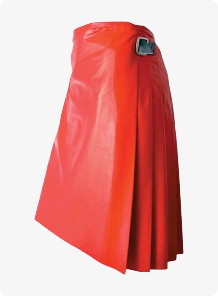 Kilt en cuir rouge sur mesure