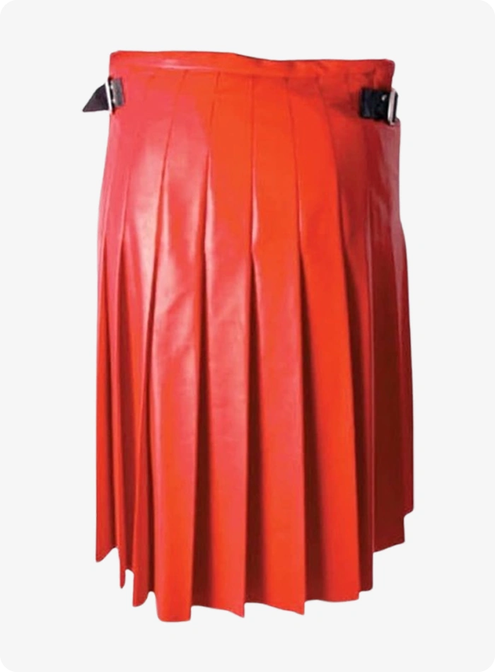 Kilt en cuir rouge sur mesure