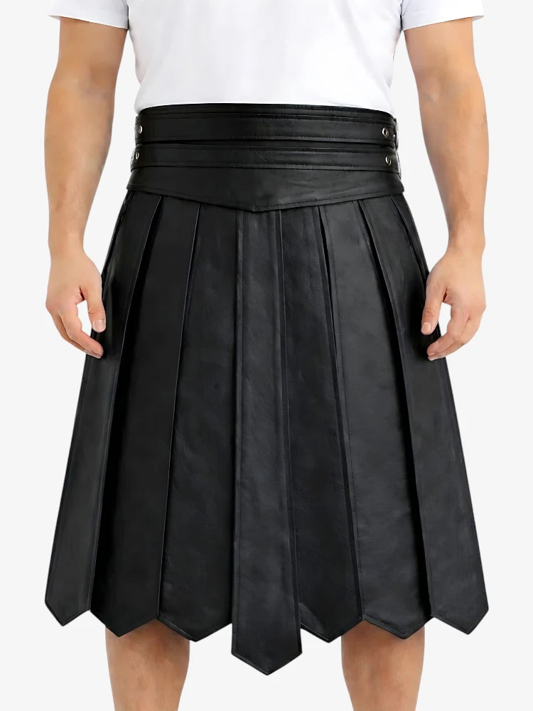 Kilt en cuir de gladiateur romain sur mesure