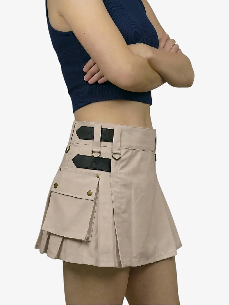 Kilt Utility Kaki Deluxe Écosse Sur Mesure pour Femme