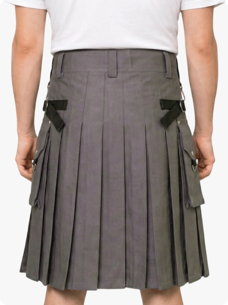 Kilt utilitaire écossais gris sur mesure