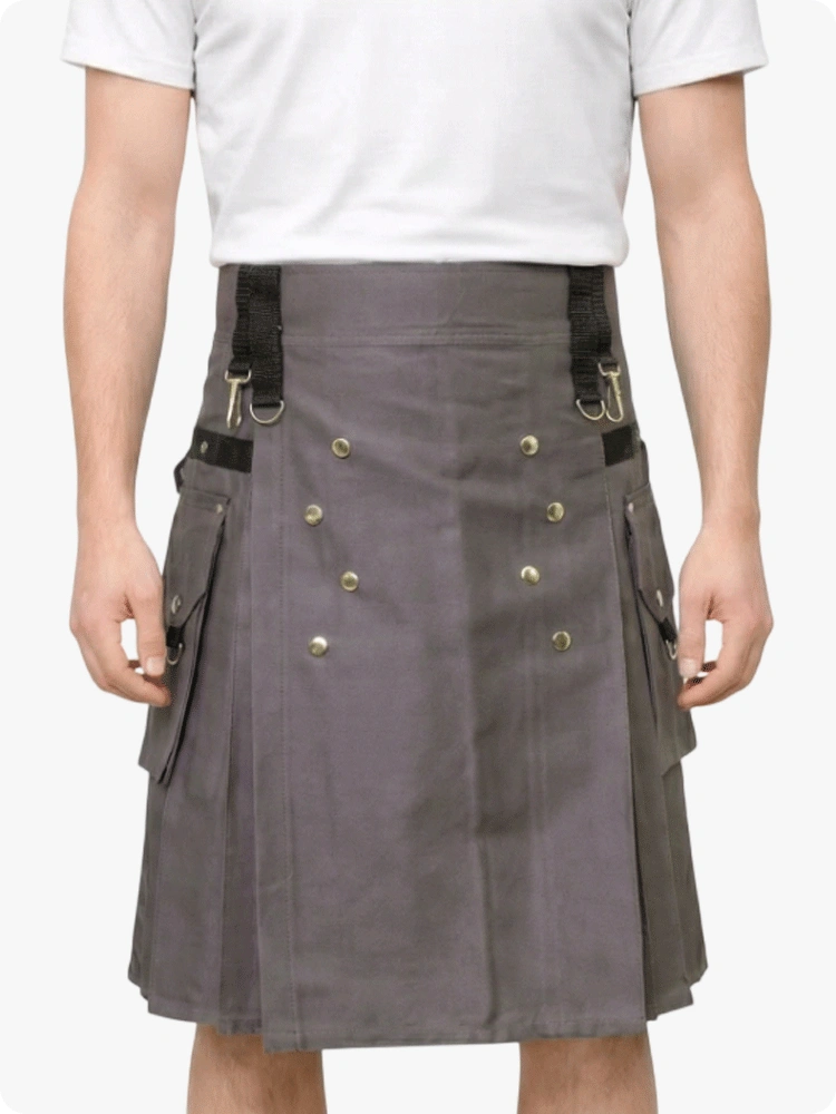 Kilt utilitaire écossais gris sur mesure