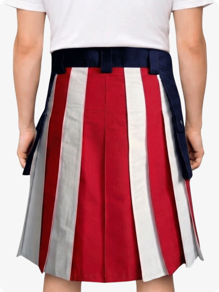 Kilt utilitaire unisexe drapeau US sur mesure