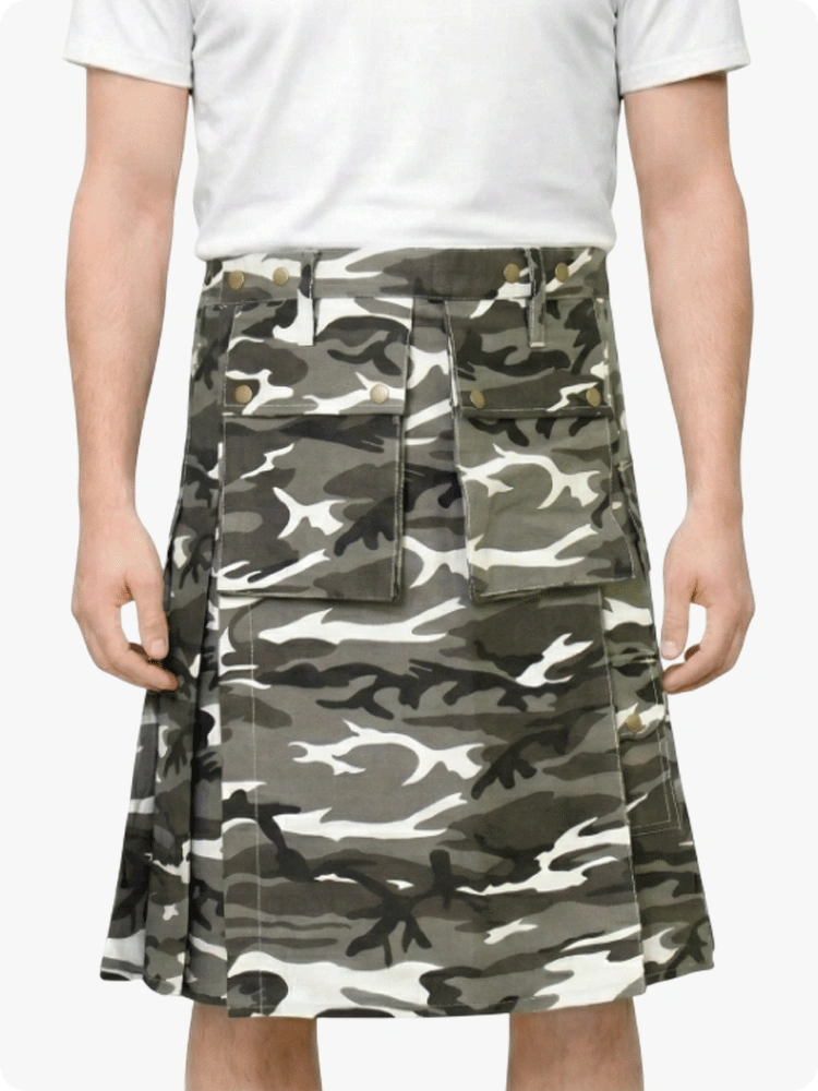 Kilt urbain camouflage neige sur mesure
