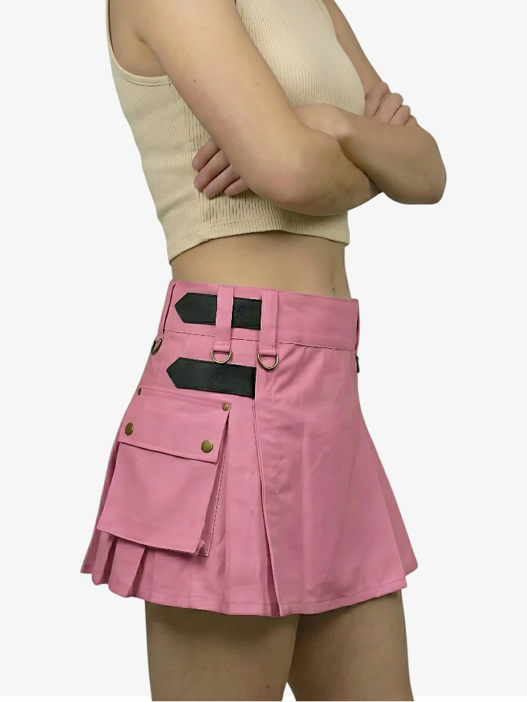 Kilt Utility Rose Sur Mesure pour Femme