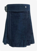 Dark Blue Women Denim Kilt