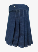 Dark Blue Women Denim Kilt